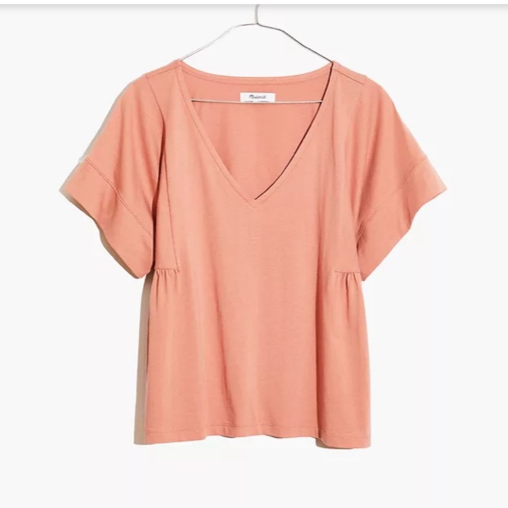 NWT Madewell Cotton Flutter Tee in Rose Dust